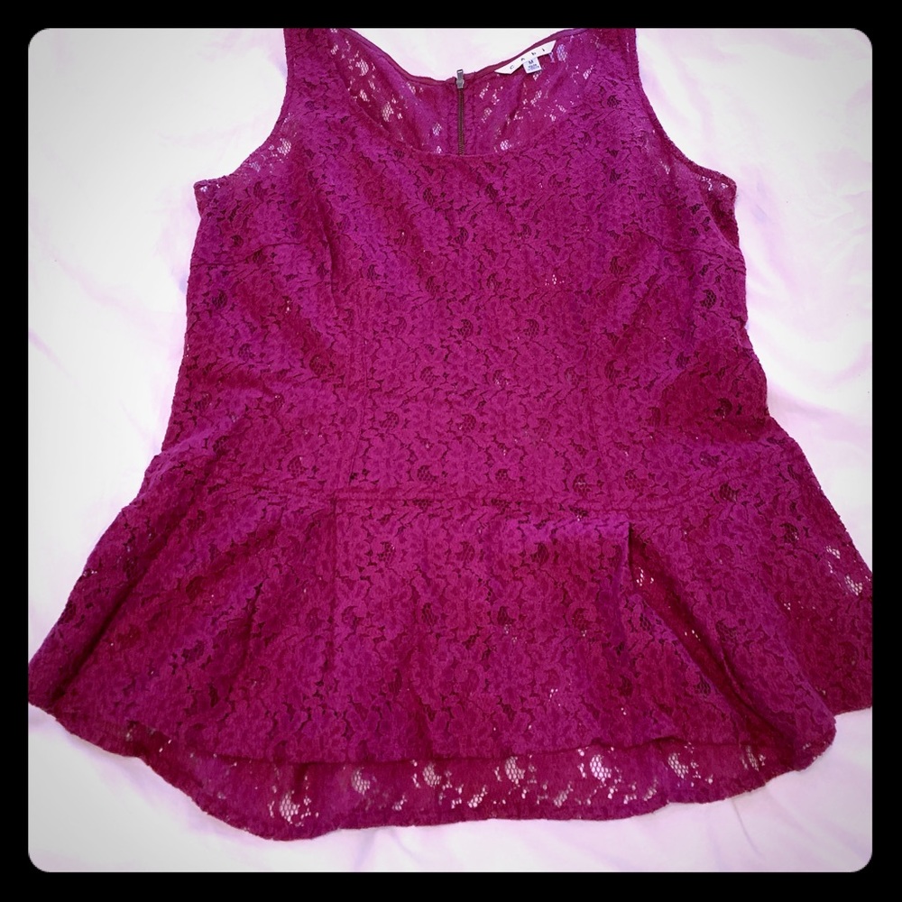 CAbi peplum lace tank
